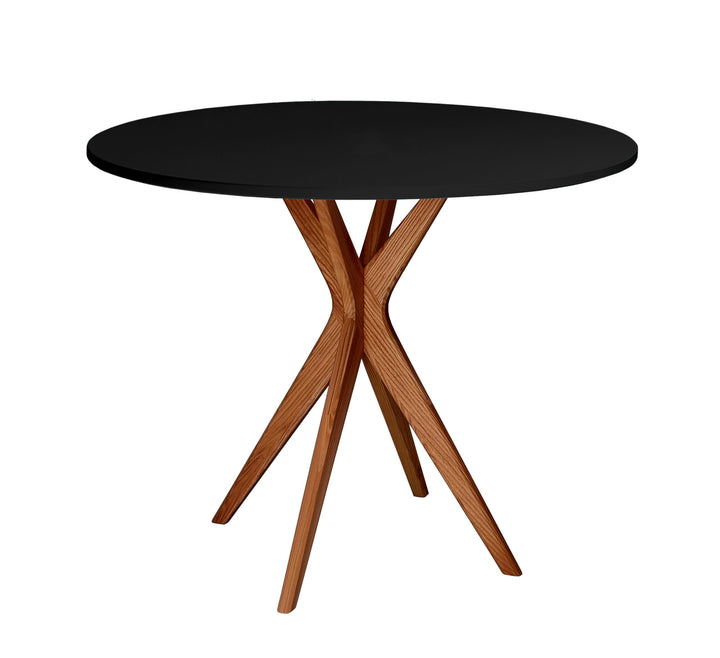Ragaba Jubi Table à Manger Ronde 80cm Chêne Noir
