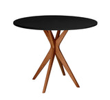 Ragaba Jubi Table à Manger Ronde 80cm Chêne Noir