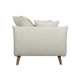 Miliboo Canapé scandinave 3 Places en Tissu Beige et Bois Clair Olympia