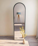 Dmora - Miroir Zaniah, Verre miroité, Objet d'ameublement Mural, Décoration avec Miroir, 50x2h160 cm, Noir