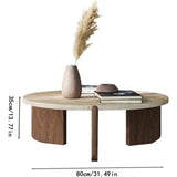 Décoration De Salon Table Basse Ronde Naturelle en Travertin Table Basse Petite Maison Moderne Simple, Table Basse Table D'Appoint, Petite Table À Thé,80 * 80 * 35cm