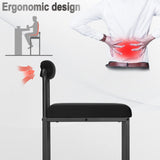 WOLTU Lot de 2 Tabourets de Bar, Chaises de Bar Hautes avec Dossier et Repose-Pieds, Design Moderne, en Velours et Métal Hauteur du Siège 75cm, Noir BH343sz-2