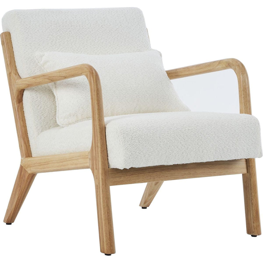 HOMIFAB Fauteuil en Bois et Tissu Bouclette écru - Lanna HOMIFAB Fauteuil en Bois et Tissu Bouclette écru - Lanna