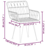 vidaXL Chaises de Jardin 2 pcs et accoudoir 56x64x80 cm Résine tressée, Chaise à dîner, siège de Salle à Manger, Chaise de Patio