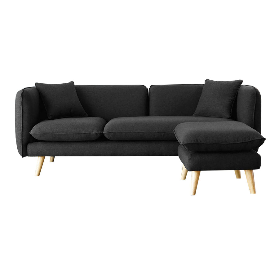 CONCEPT USINE - Canapé Scandinave Isko 3 Places Gris Anthracite - Canapé Nordique Moderne avec Ottoman Pouf - Largeur 203 cm - Tissu 100% Polyester - Facile À Entretenir, Design Moderne, Résistant CONCEPT USINE - Canapé Scandinave Isko 3 Places Gris Anthracite - Canapé Nordique Moderne avec Ottoman Pouf - Largeur 203 cm - Tissu 100% Polyester - Facile À Entretenir, Design Moderne, Résistant