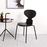 JUUBND Chaise de Salle à Manger décontractée à thème, Chaise Fourmi Simple, siège en Bois courbé + Pieds en Fer forgé, Conception Ergonomique, pour Restaurant/Bureau/comptoir,Black