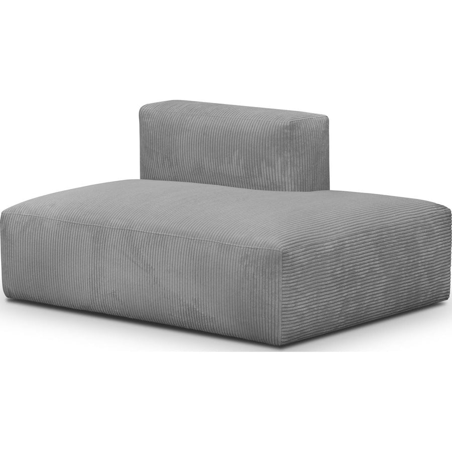 HOMIFAB Module d HOMIFAB Module d'angle Ouvert à Droite 2 Places en Velours côtelé Gris Clair - Modulo New