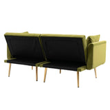 YESGIGA Canapé design 3 places en velours doux, canapé-lit convertible, canapé-lit convertible, support de jambe en métal robuste, adapté à plusieurs scénarios salon, chambre à coucher (vert olive)