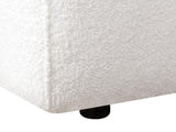 Vente-unique - Canapé 3 Places en Tissu Bouclette Blanc SOPELANA