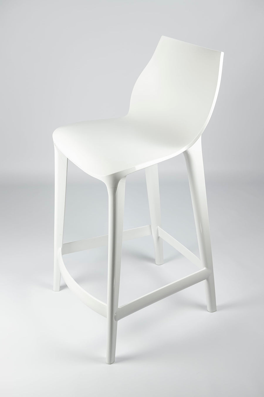 Mahi Mahi - Tabouret de Cuisine Design Moderne en polypropylène coloré - H 66-2 pièces - Blanc - MMPPCB2