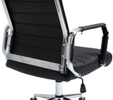 CLP Chaise De Bureau Kolumbus en Véritable Cuir I Fauteuil De Bureau Réglable en Hauteur Pivotant Piètement Mécanisme A Bascule Intégré, Couleur:Noir