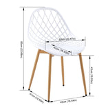 LafeuR Lot de 6 chaises de jardin avec table rectangulaire 110 x 70 cm, pour terrasse, balcon, salon de jardin pour 6 personnes (table à manger blanche + 6 chaises blanches)