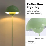 Alpinaluz Lampadaire Vert en Acier avec Abat-jour Bombé – Design Scandinave Rétro – Éclairage Indirect vers le Bas – Douille E27 – Interrupteur au Pied – Pour Salon ou Chambre