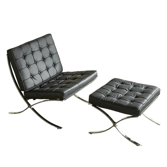 Fauteuil Inclinable avec Repose Pied Fauteuil Rétro en Cuir Ciré À l'huile Cadre en Fer Galvanisé Ergonomie Fauteuil Relaxation pour Salon, Balcon, Chambre(Black)