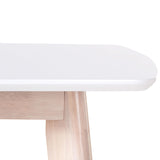Beliani Table de Salle à Manger 150 x 90 cm en MDF Blanc Mat et Bois d'Hévéa Clair Santos