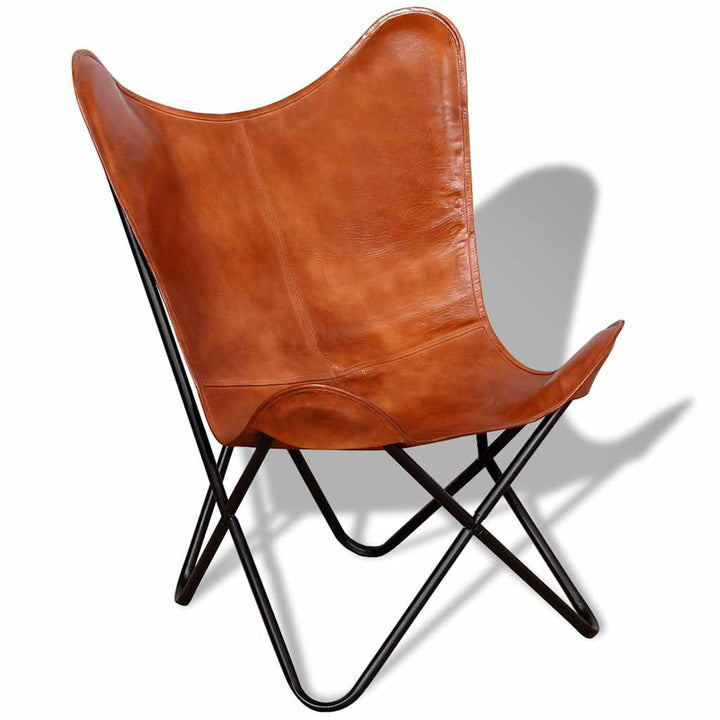 Gecheer Chaise Plastique,Fauteuil massant Chaise Papillon Marron Cuir véritable