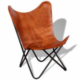Gecheer Chaise Plastique,Fauteuil massant Chaise Papillon Marron Cuir véritable