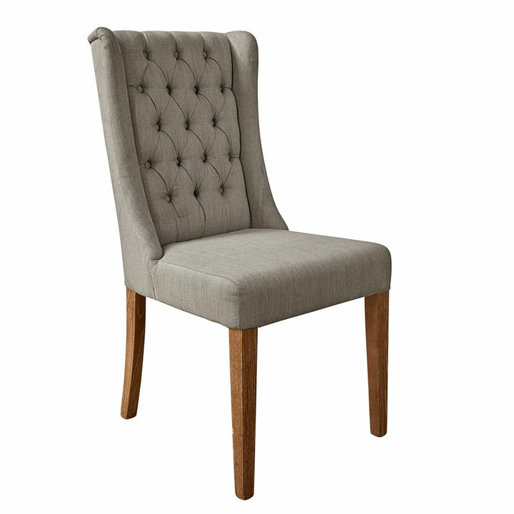 Loberon Sudbury Chaise - Housse Durable de Grande qualité - Style Vintage grâce au matelassage Chesterfield, Gris Loberon Sudbury Chaise - Housse Durable de Grande qualité - Style Vintage grâce au matelassage Chesterfield, Gris