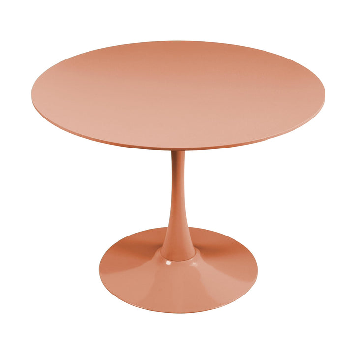 Oviala Table à Manger Ronde 4 Personnes D100 cm Rose Saumon