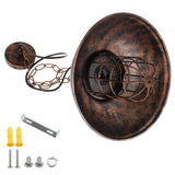 iDEGU Suspension Luminaire E27 Lustre Plafonnier Industriel Ø 33CM Noir Lampe Suspension Vintage pour Salon, Cuisine, Restaurant, Café et Bar (Z Rouille - 33CM)