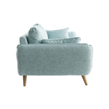 Miliboo Canapé scandinave 3 Places en Tissu Bleu Glacier et Bois Clair Creep