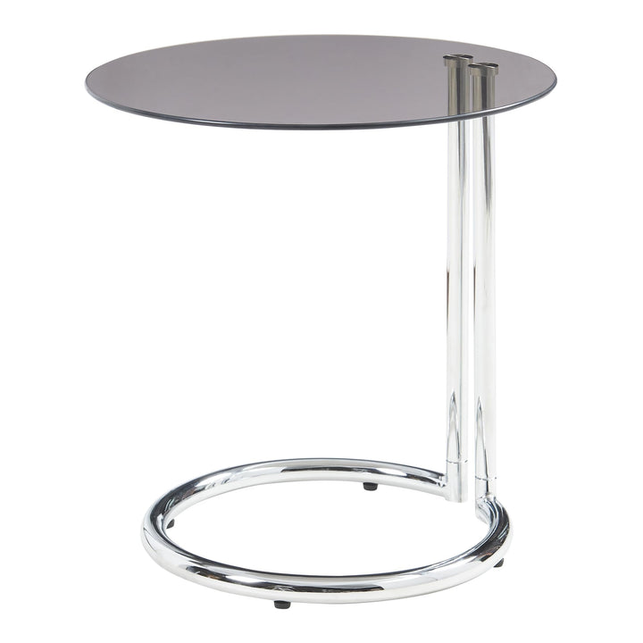 [en.casa] Table d'Appoint avec Plateau Rond en Verre Trempé de 6 MM Table Basse Bout de Canapé Support Plantes pour Salon Chambre Bureau Entreé Métal 46 x 45 cm Verre Bronze Chrome