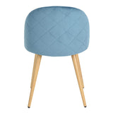 WV LeisureMaster Chaise de Salle à Manger avec Tissu Ergonomique rembourré en Velours sans accoudoirs avec Pieds en métal Chaise d'appoint de Style scandinave Chaise d'invité (Bleu-4PCS)