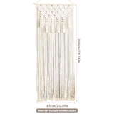 Macrame murd suspendu, décor de salle boho décoration murale de macrame 26x79 pouces rideau de porte macrame de coton avec gland, art mural boho tissé, pendaison murale de tapisserie pour portes, déc