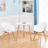 H.J WeDoo Lot de 4 Chaise Salle à Manger, Fauteuils Scandinave de Chaise latérale Design rétro avec Jambe de Bois de hêtre Massif - Blanc