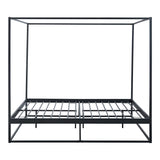 [en.casa] Cadre de Lit à Baldaquin avec Sommier à Lattes Lit Double Adulte Cadre à Lattes sur Pied Design Élégant Stable Capacité de Charge 200 kg Chambre à Coucher Métal 160 x 200 cm Noir