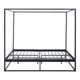 [en.casa] Cadre de Lit à Baldaquin avec Sommier à Lattes Lit Double Adulte Cadre à Lattes sur Pied Design Élégant Stable Capacité de Charge 200 kg Chambre à Coucher Métal 160 x 200 cm Noir