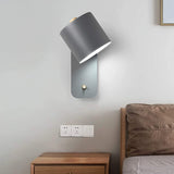 WYRKYP Applique Murale En Métal Support de Lampe Murale D'Intérieur Réglable Avec Interrupteur À Bouton E27 Luminaire Lampe de Chevet Moderne Pour Salle de Lecture Chambre,Gris,25X20X13Cm