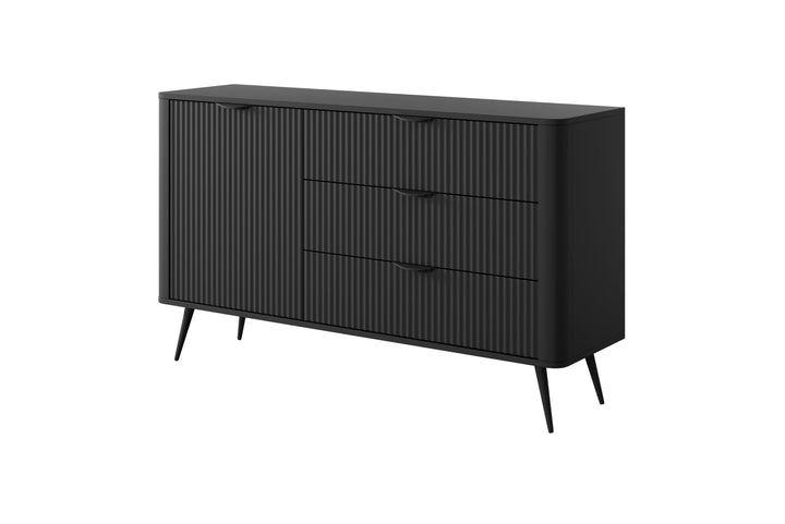 3E 3xE living.com Commode avec Trois tiroirs, Une Porte, Couleur : Noir 3E 3xE living.com Commode avec Trois tiroirs, Une Porte, Couleur : Noir