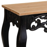 PEGANE Meuble Console, Table Console en Bois Coloris Noir, Naturel - Longueur 111 x Profondeur 40 x Hauteur 77 cm