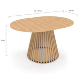IDMarket - Table à Manger Extensible Ronde Carmen 110-150 cm Lattes Bois