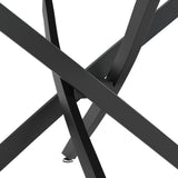 GOLDFAN Table basse ovale en verre avec pieds en métal noir, table centrale moderne en verre trempé transparent pour salon, bureau ou appartement