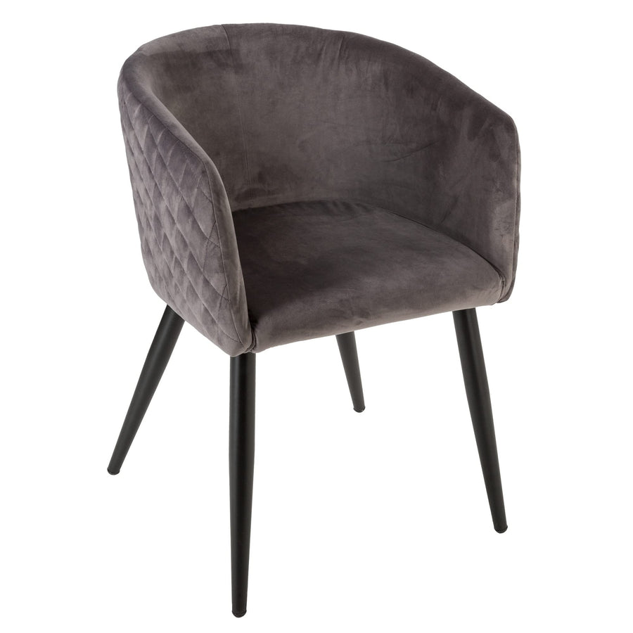 Atmosphera - Fauteuil Marlo Gris foncé en Velours