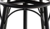 CLP Lot de 2 tabourets de Bar Beam Style Industriel I Hauteur réglable I Siège en Bois et piètement en métal, Couleur:Noir