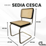 Chaise en Paille de Vienne et Hêtre Naturel Laqué Noir - Generico