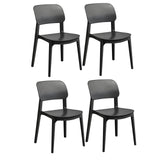 lyxamjrzyp Lot 4 Chaises, Chaise Plastique D'intérieur/extérieur Empilables, Chaise Cuisine Lot de 4 pour Salon, Salle À Manger, Chambre À Coucher, Cuisine(Black)