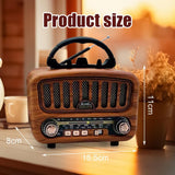 Radio rétro AM/FM/SW avec Bluetooth 5.0, petite batterie de 1800 mAh, cuisine et valise avec haut-parleur de 5 W, prise en charge USB/TF/AUX