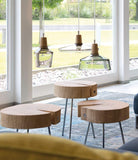 YCLED Suspension moderne lustre en verre clair avec lampe de décoration en bois 1 lampe de suspension for la salle à manger chambre salon cuisine îlot (Size : A)