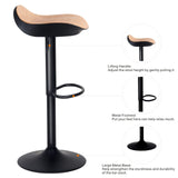 YOUTASTE Tabouret de Bar Lot de 2 Tabourets de Cuisine Chaise Haute Réglable en Hauteur et Pivotant pour îlot de Cuisine et Bar, Surface en Cuir PU, Repose-Pieds (Motif Grain de Bois)
