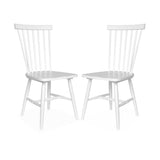 Alice's Home - Lot de 2 chaises Blanches à barreaux en Bois d'hévéa. Romie. L 50.8 x P 44.2 x H 90cm.