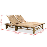 vidaXL Chaise Longue à 2 Places avec Dossier Réglable Transat Bain de Soleil