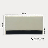 Mobilier-Deco Livia - Tête de lit cloutée en Tissu Lin Beige 160 cm