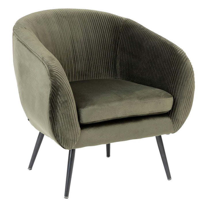 Atmosphera - Fauteuil solaro Velours Vert Kaki Atmosphera - Fauteuil solaro Velours Vert Kaki