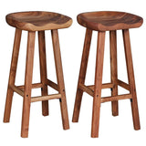 Iiaky Tabourets de Bar Lot de 2 Bois d'acacia Massif,Chaise De Bar,Chaise Bar Cuisine
