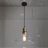 Esoes Verre Rétro Suspensions Luminaires Industrielle Vintage Plafonniers Lustre Edison Culot E27 Eclairage de Plafond Lampe Suspensions (Ampoule Non inclut) (Transparent)