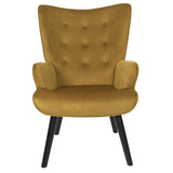 HOME DECO FACTORY, HD0365, Fauteuil de Salon Giulia Jaune, Lounge Edition, Mobilier, Assise, canapé et Fauteuil, 68x96x75 cm, Hauteur Assise 43 cm, Jaune